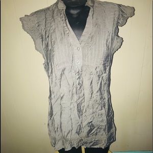 Olive green tunic with lace detailing